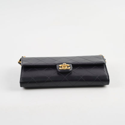 Chanel Pearl Wallet On Chain Black