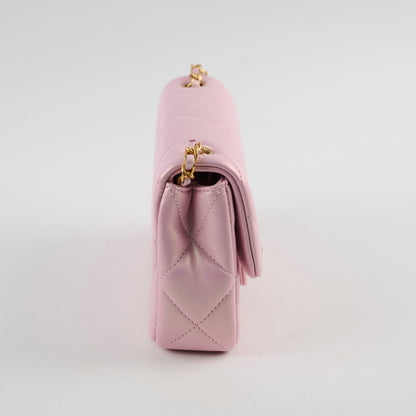 Chanel Seasonal Square Flap Pearl Iridescent Pink 2024