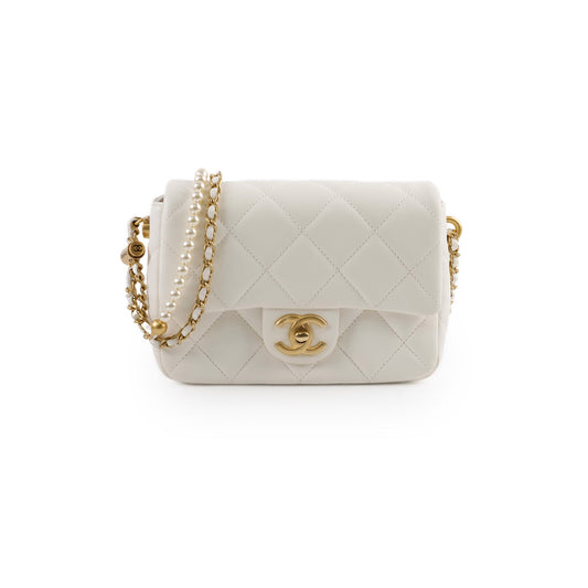 Chanel White Pearl Adjustable Stap