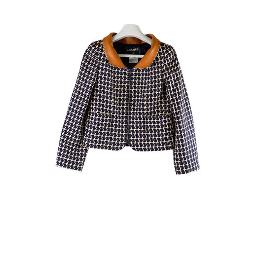 Chanel 01P Spring/Summer Jacket Navy/Beige Size 34