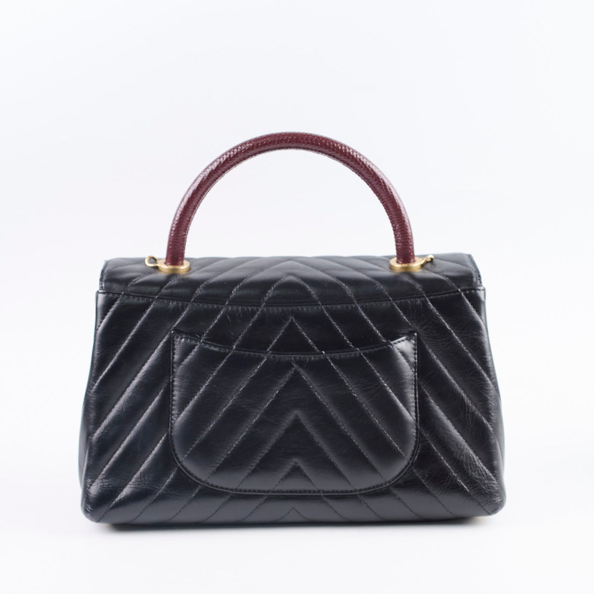 Chanel Medium Chevron Coco Handle Black