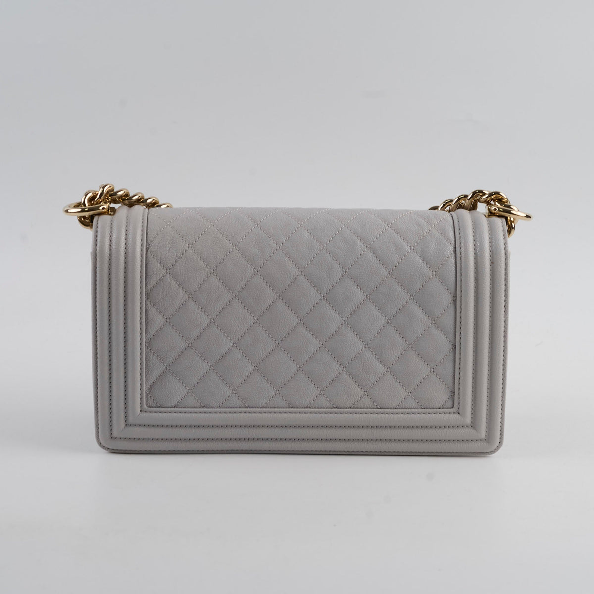 Chanel Boy Bag Old Medium Grey Caviar