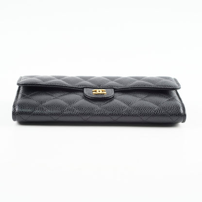 Chanel Long Wallet Caviar Black