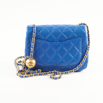 Chanel Crush Mini Square Bag Blue Lambskin