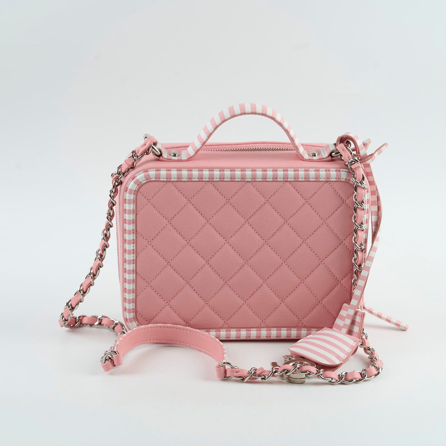 Chanel Vanity Pink Stripe Caviar (2018)