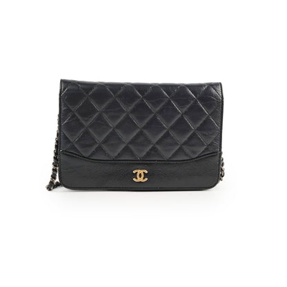 Chanel Calfskin Wallet on Chain WOC Black