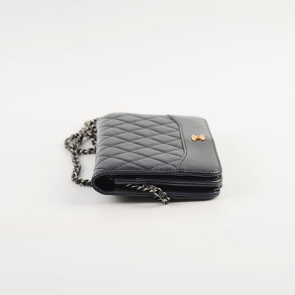 Chanel Calfskin Wallet on Chain WOC Black