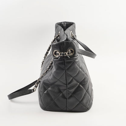 Chanel CC Logo Caviar Black Shoulder Bag - Series 17