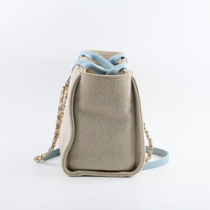 Chanel Deauville Small Beige/Blue Microchip