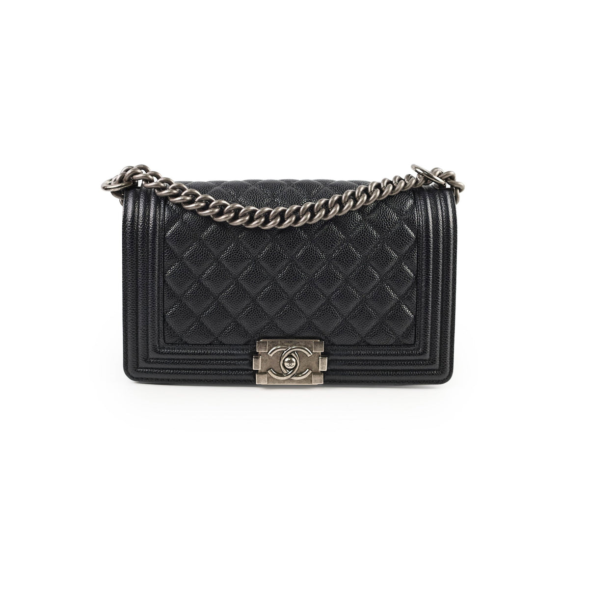 Chanel Old Medium Caviar Boy Black Series 20