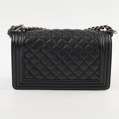 Chanel Old Medium Caviar Boy Black Series 20