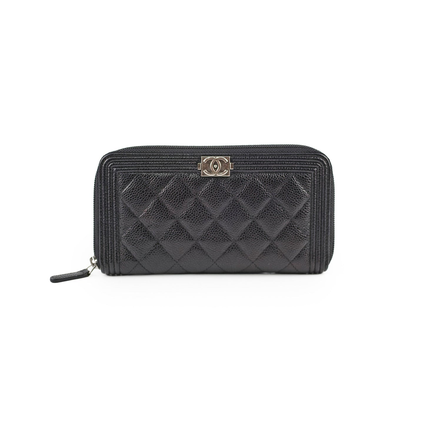 Chanel Boy Caviar Long Wallet Black