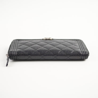 Chanel Boy Caviar Long Wallet Black