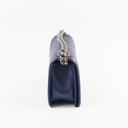 Chanel Boy Old Medium Chevron Navy Caviar (24 Series)