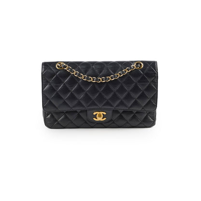 Chanel Medium/Large Caviar Classic Double Flap GHW Black