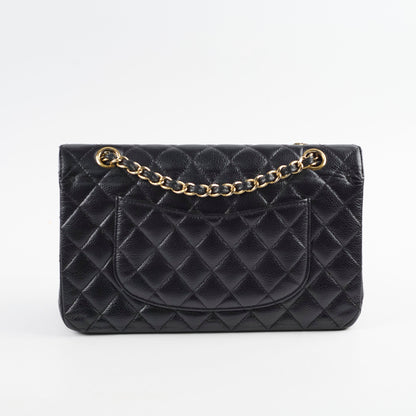 Chanel Medium/Large Caviar Classic Double Flap GHW Black