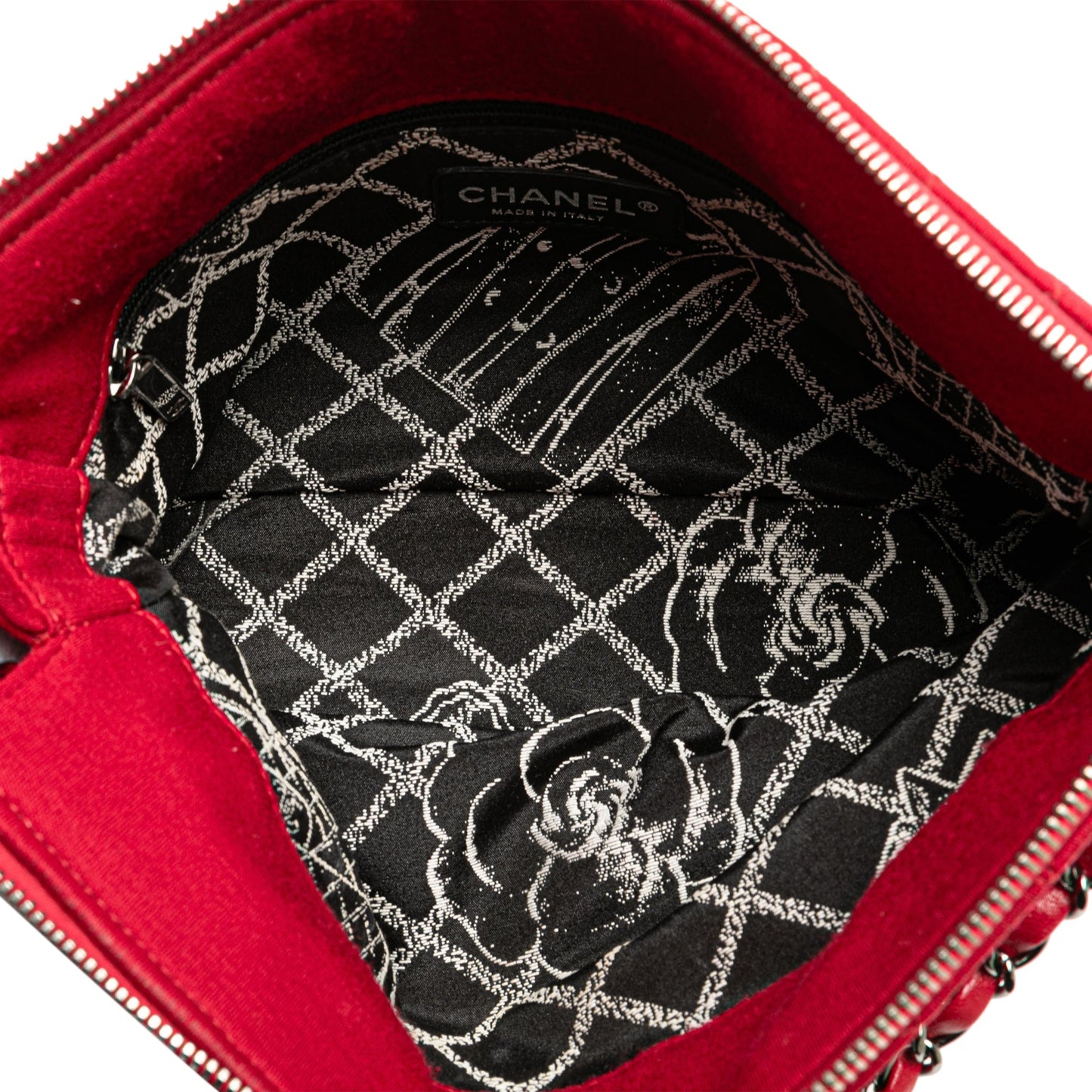 Red Chanel Quilted Jersey Hawaii Crossbody