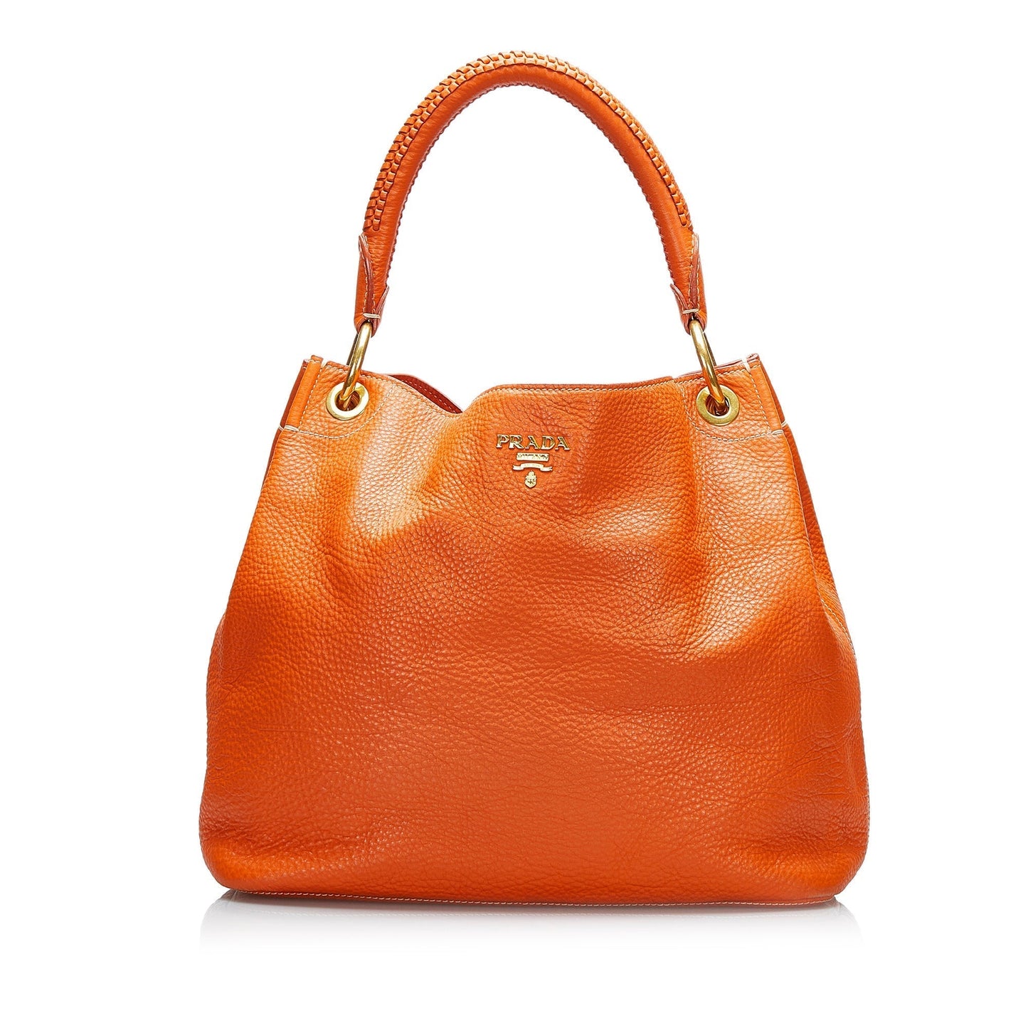 Prada Hobo Bag Orange Vitello Daino