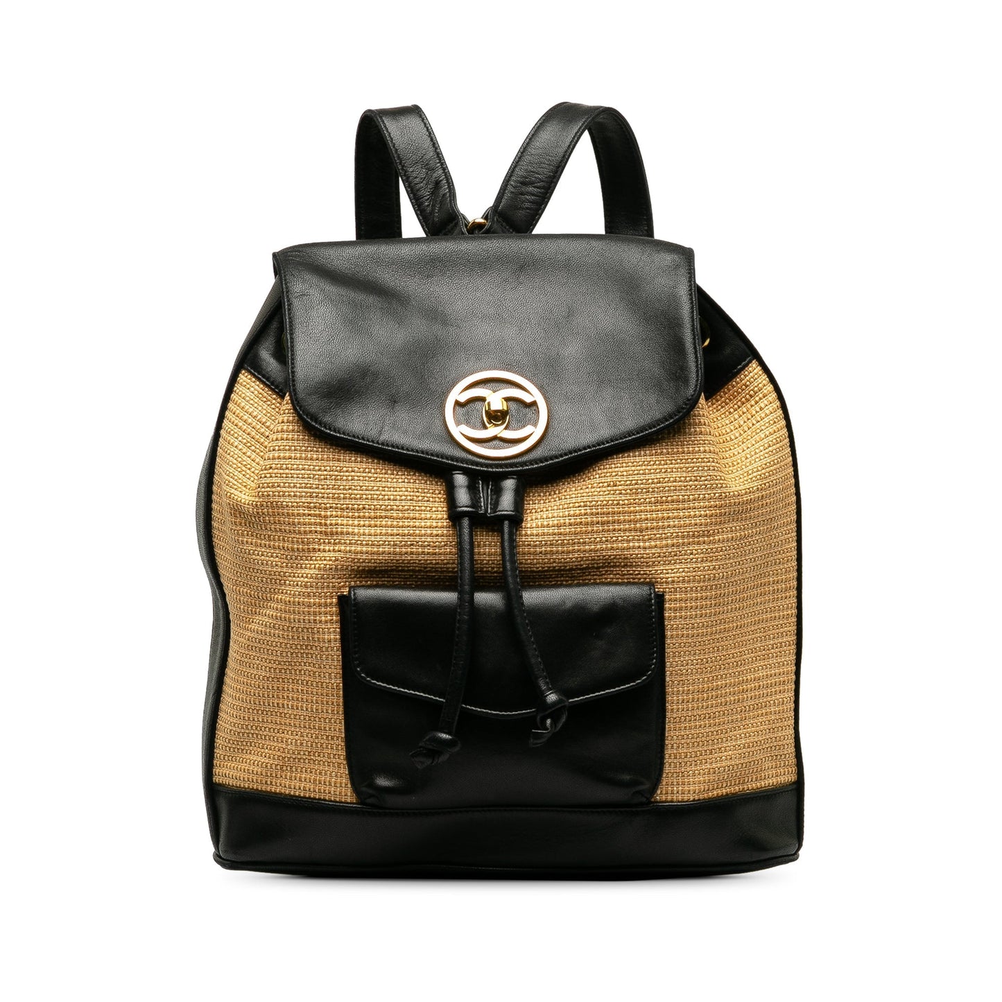 CHANEL CC Raffia and Leather Duma Backpack