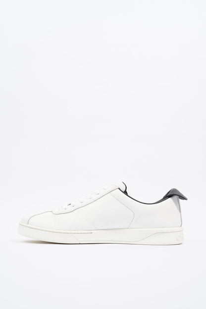 Chanel CC Logo Lace Up White   Black Leather EU 41.5 UK 8.5