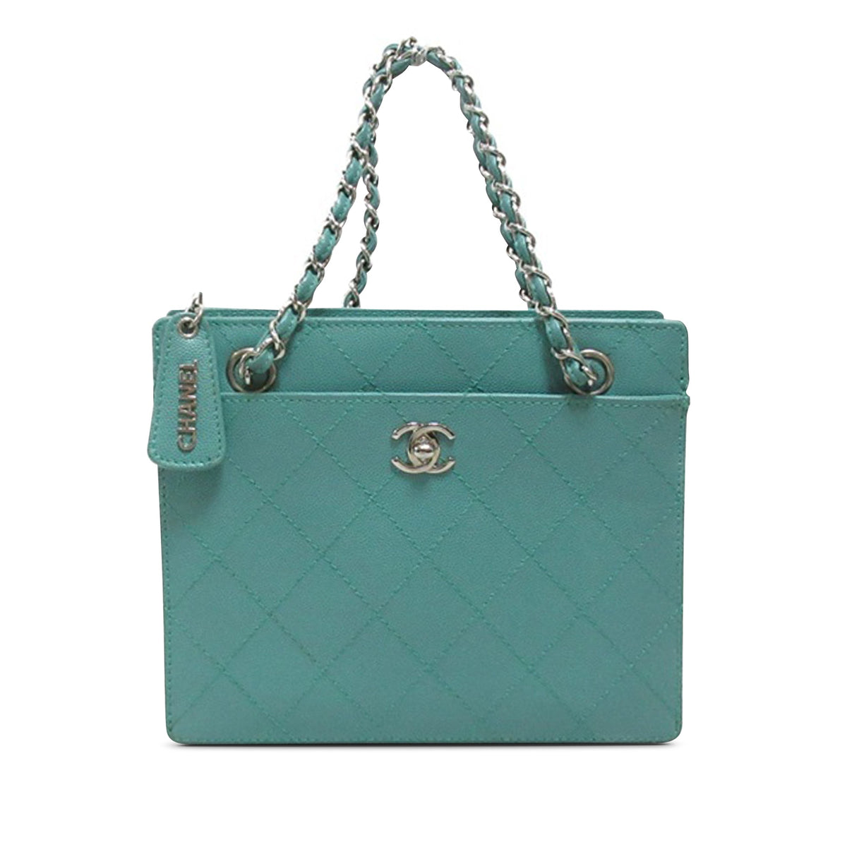 CHANEL CC Quilted Caviar Chain Handbag