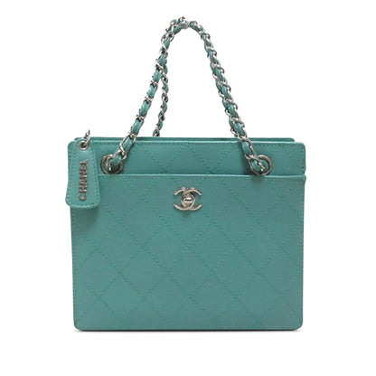 CHANEL CC Quilted Caviar Chain Handbag