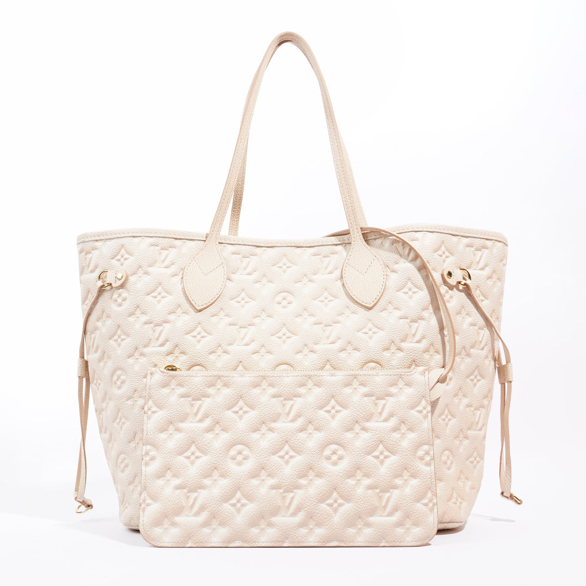 Louis Vuitton Neverfull MM Pale Beige Monogram Empreinte Leather