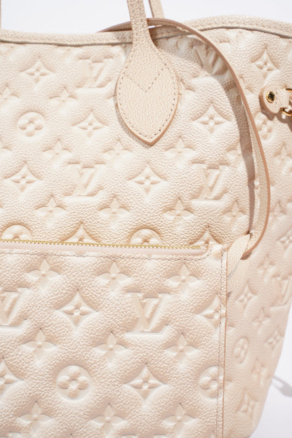 Louis Vuitton Neverfull MM Pale Beige Monogram Empreinte Leather