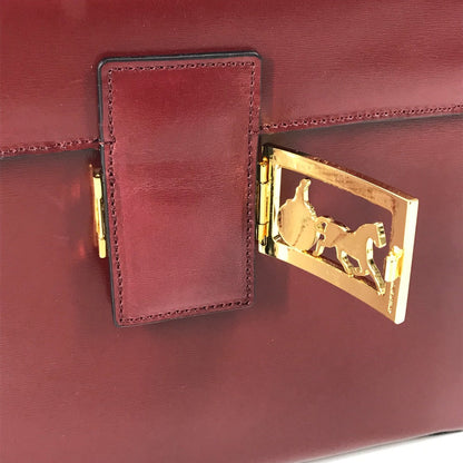 CELINE Handbag leather Bordeauxtype vintage Vanity Carriage Metal Women Secondhand