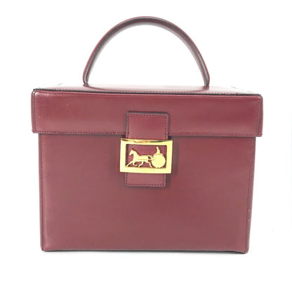 CELINE Handbag leather Bordeauxtype vintage Vanity Carriage Metal Women Secondhand