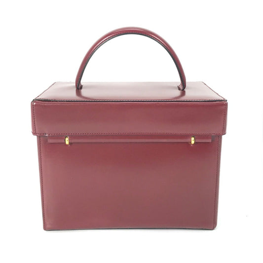 CELINE Handbag leather Bordeauxtype vintage Vanity Carriage Metal Women Secondhand