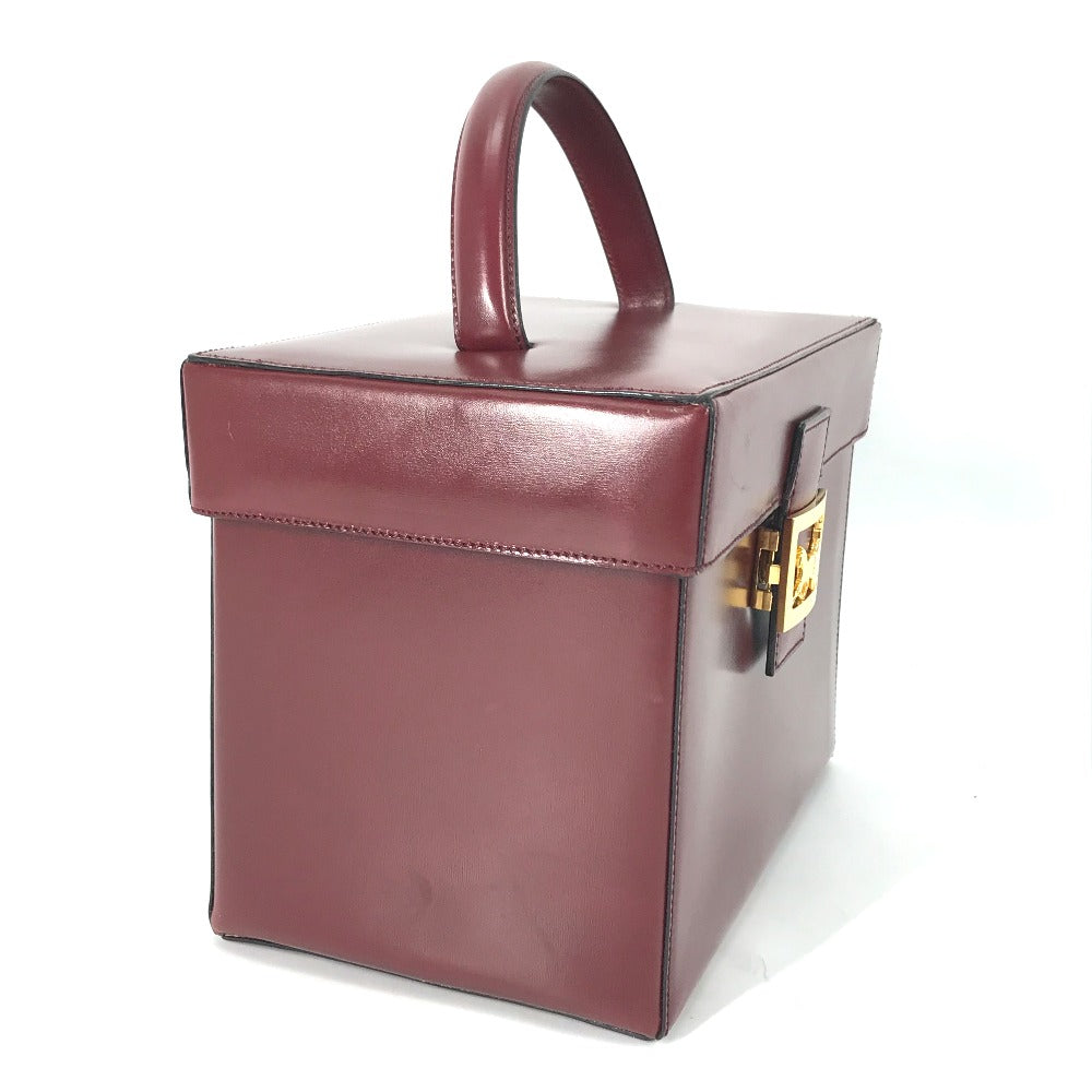 CELINE Handbag leather Bordeauxtype vintage Vanity Carriage Metal Women Secondhand