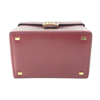 CELINE Handbag leather Bordeauxtype vintage Vanity Carriage Metal Women Secondhand