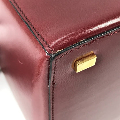 CELINE Handbag leather Bordeauxtype vintage Vanity Carriage Metal Women Secondhand