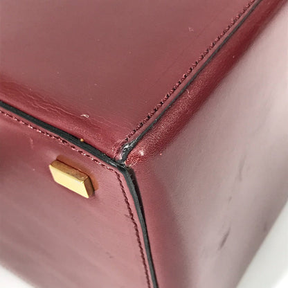 CELINE Handbag leather Bordeauxtype vintage Vanity Carriage Metal Women Secondhand