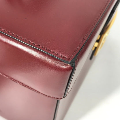 CELINE Handbag leather Bordeauxtype vintage Vanity Carriage Metal Women Secondhand