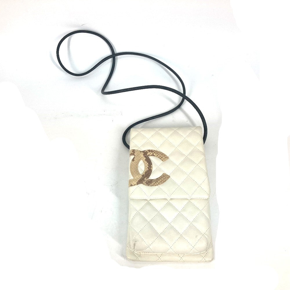 CHANEL Shoulder Bag leather white Cambon line CC COCO Mark Women Used
