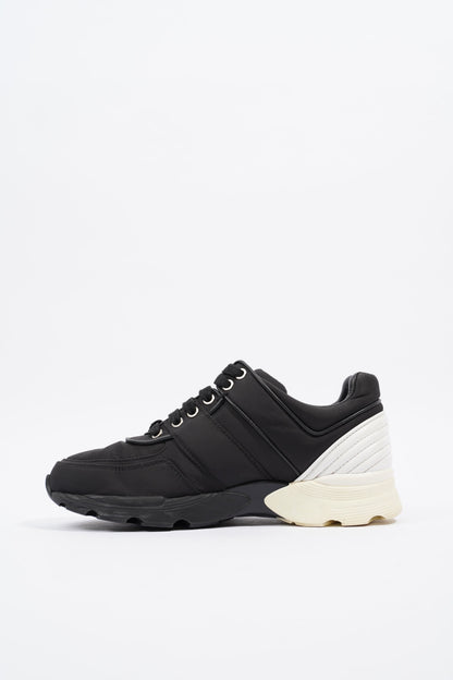 Chanel CC Logo Sneaker Black   White Nylon EU 36.5 UK 3.5