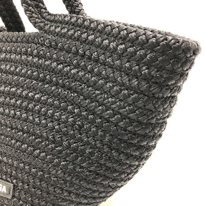 BALENCIAGA Handbag 695612 Nylon/Lambskin black logo ibiza basket bag Ibiza Small With Strap Basket Black Cord Women