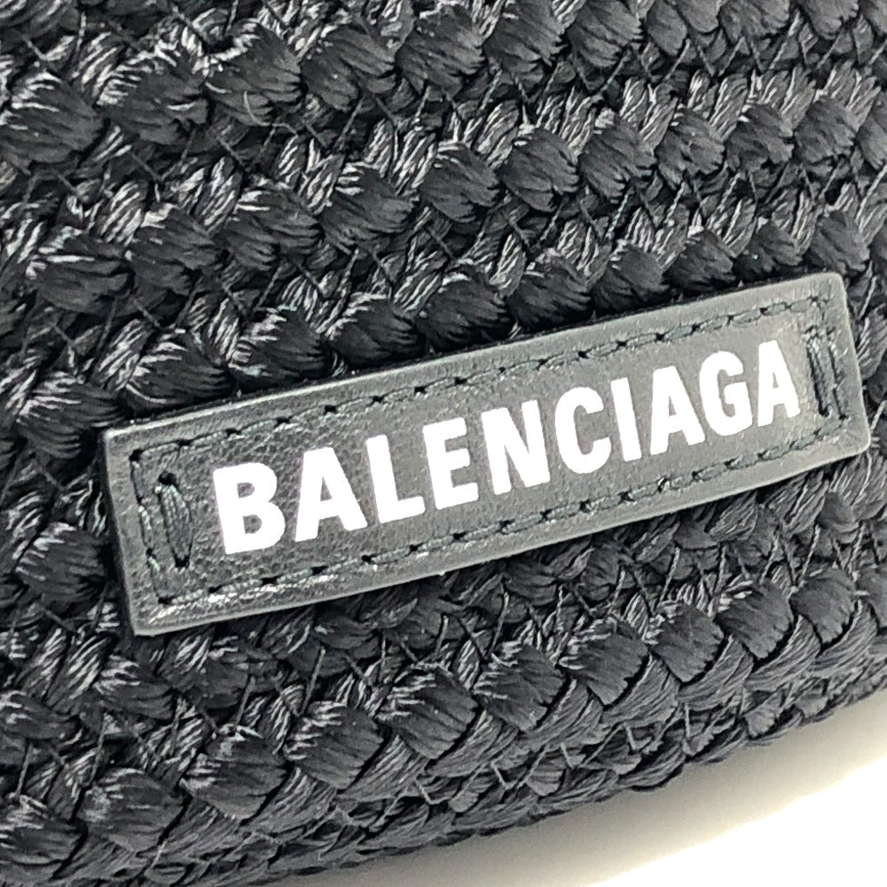 BALENCIAGA Handbag 695612 Nylon/Lambskin black logo ibiza basket bag Ibiza Small With Strap Basket Black Cord Women