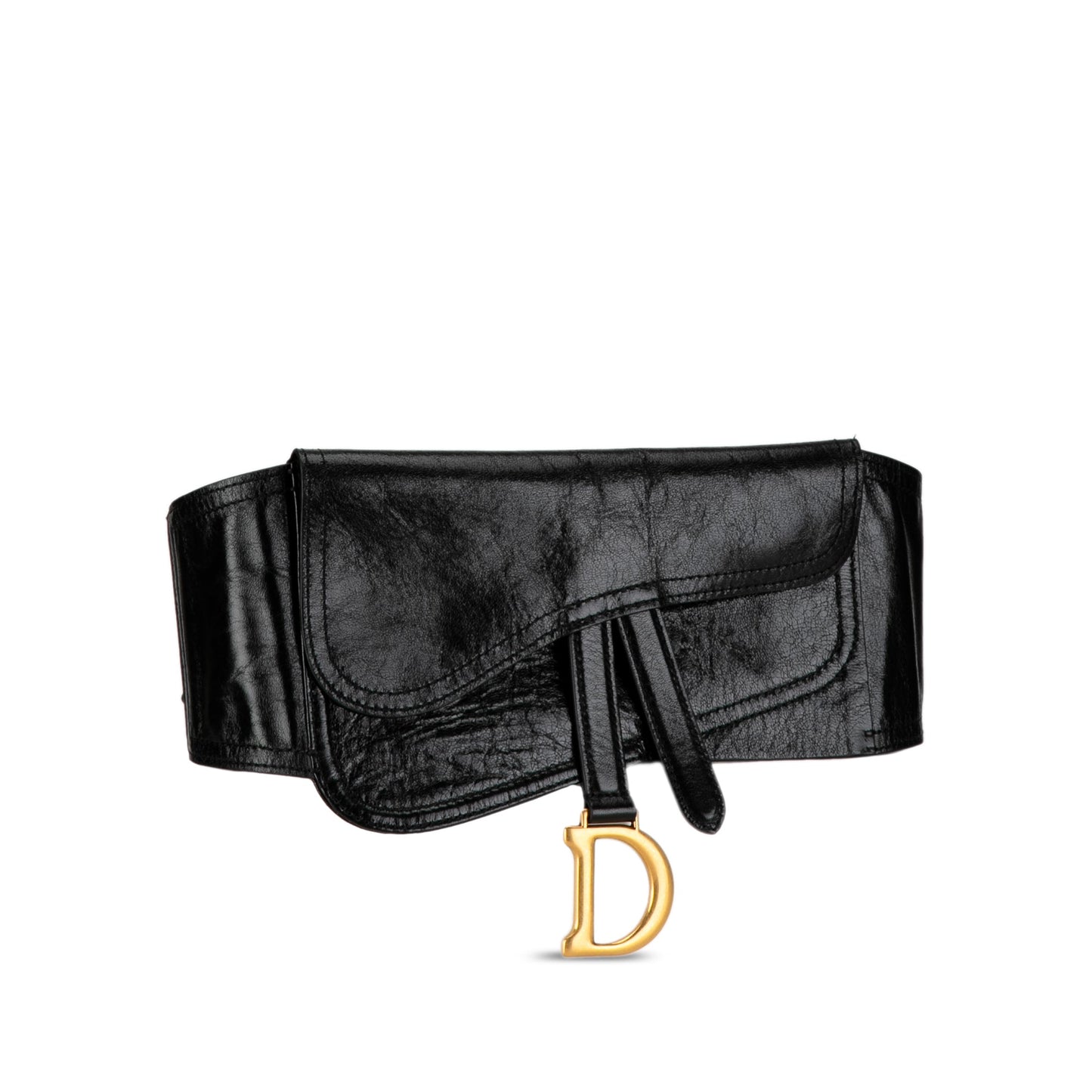 Crinkled Lambskin Saddle Belt Bag