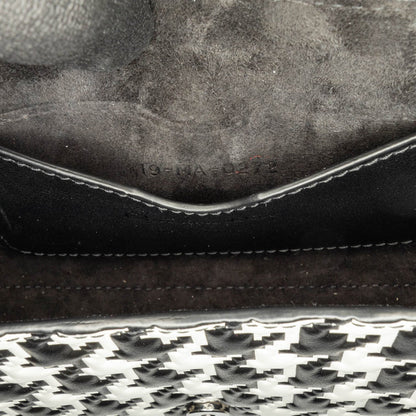Embossed Calfskin Houndstooth Bobby East West Crossbody