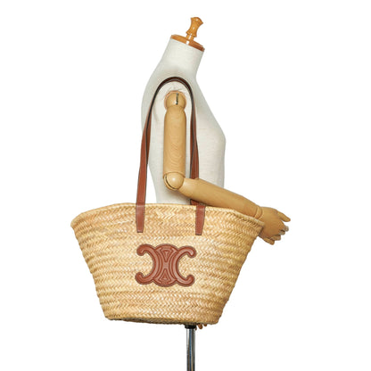 Celine Triomphe Raffia Panier Tote Tote Bag