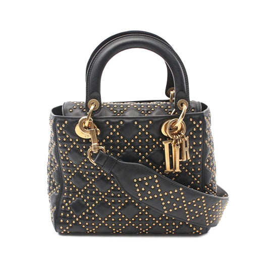 Medium Lambskin Cannage Studded Supple Lady Dior