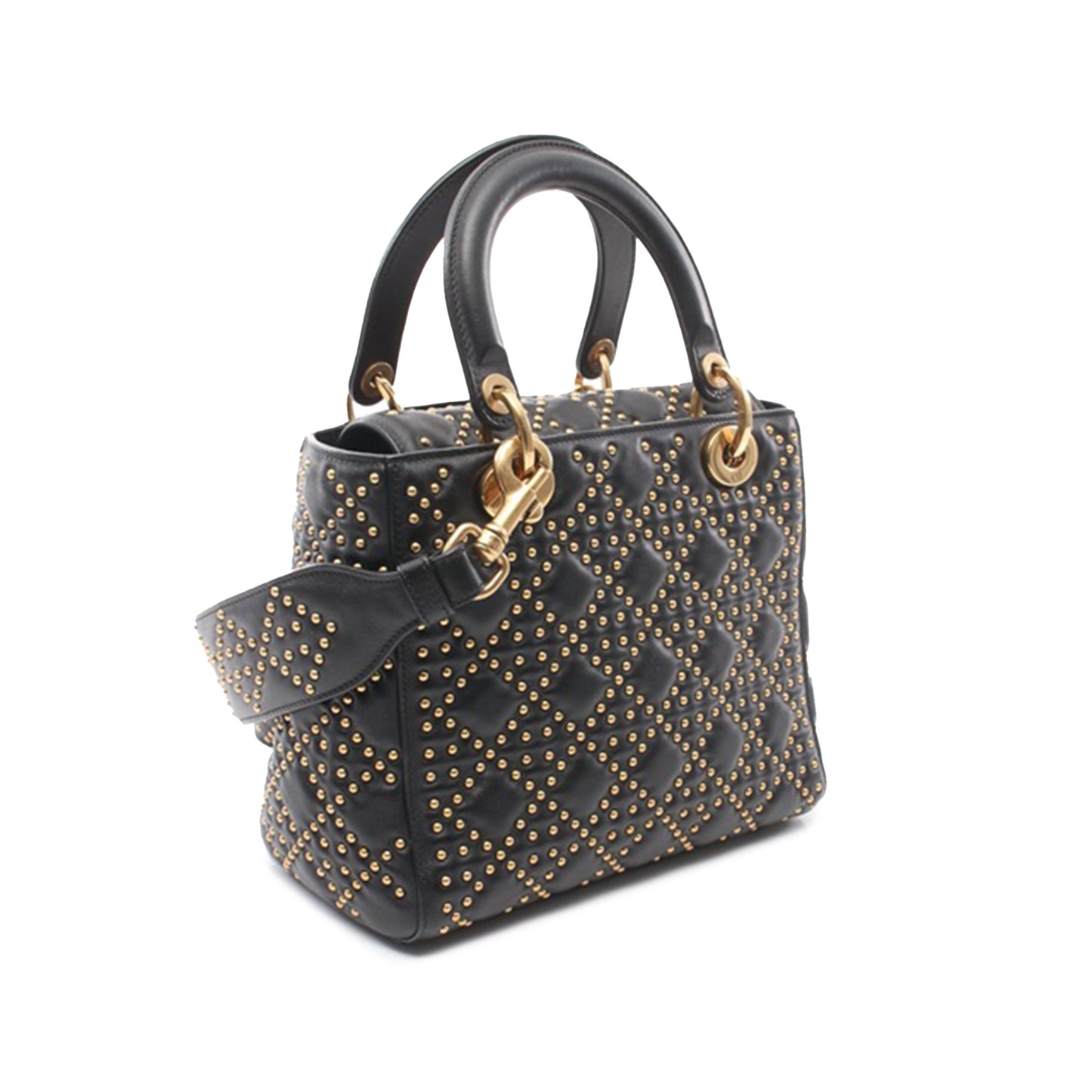 Medium Lambskin Cannage Studded Supple Lady Dior