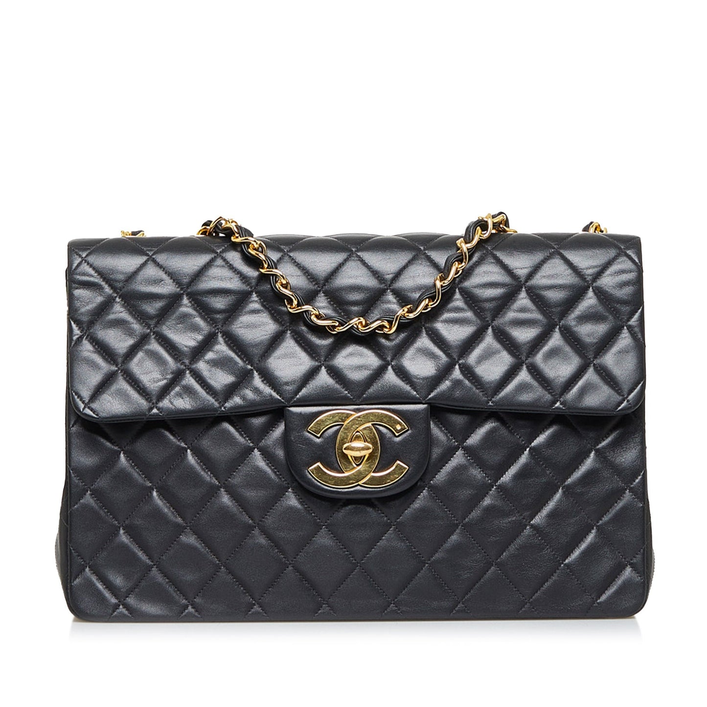 CHANEL Maxi Classic Lambskin Single Flap Shoulder Bag