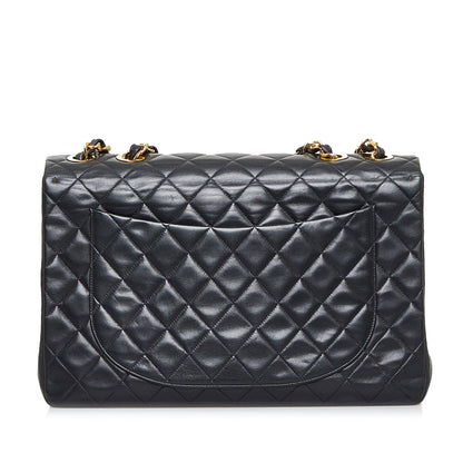 CHANEL Maxi Classic Lambskin Single Flap Shoulder Bag