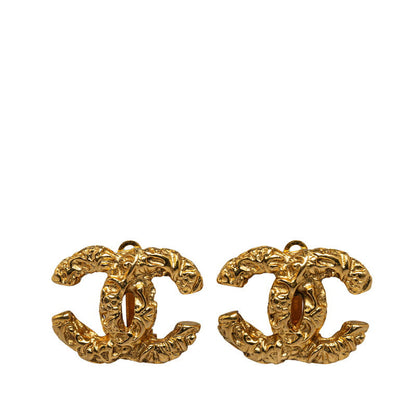 Chanel CC Logo Clip On Earrings Metal Earrings in Excellent condition