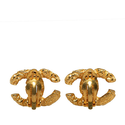 Chanel CC Logo Clip On Earrings Metal Earrings in Excellent condition