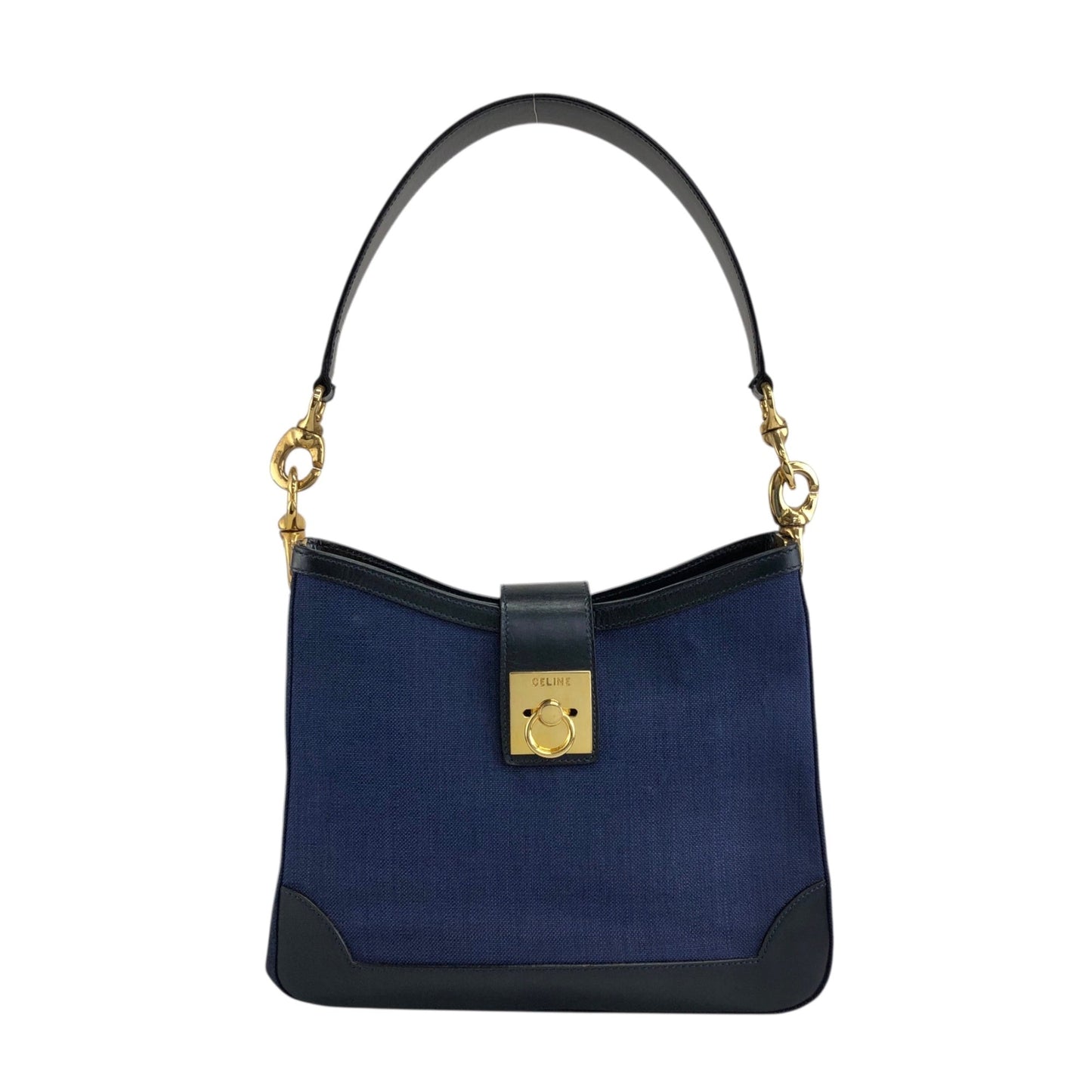 CELINE Gancini Shoulder bag Navy Vintage nnpwss